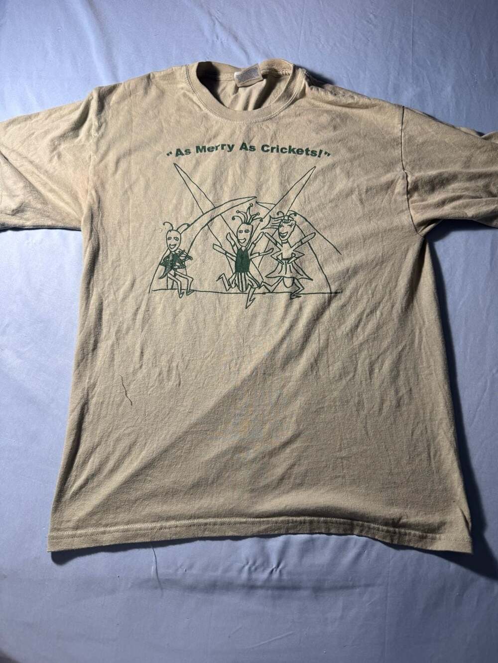 Hanes As Merry As Crickets Size M khaki Graphic T-Shirt